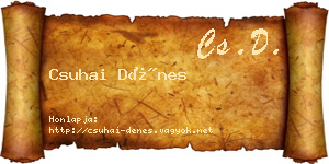 Csuhai Dénes névjegykártya