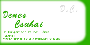 denes csuhai business card